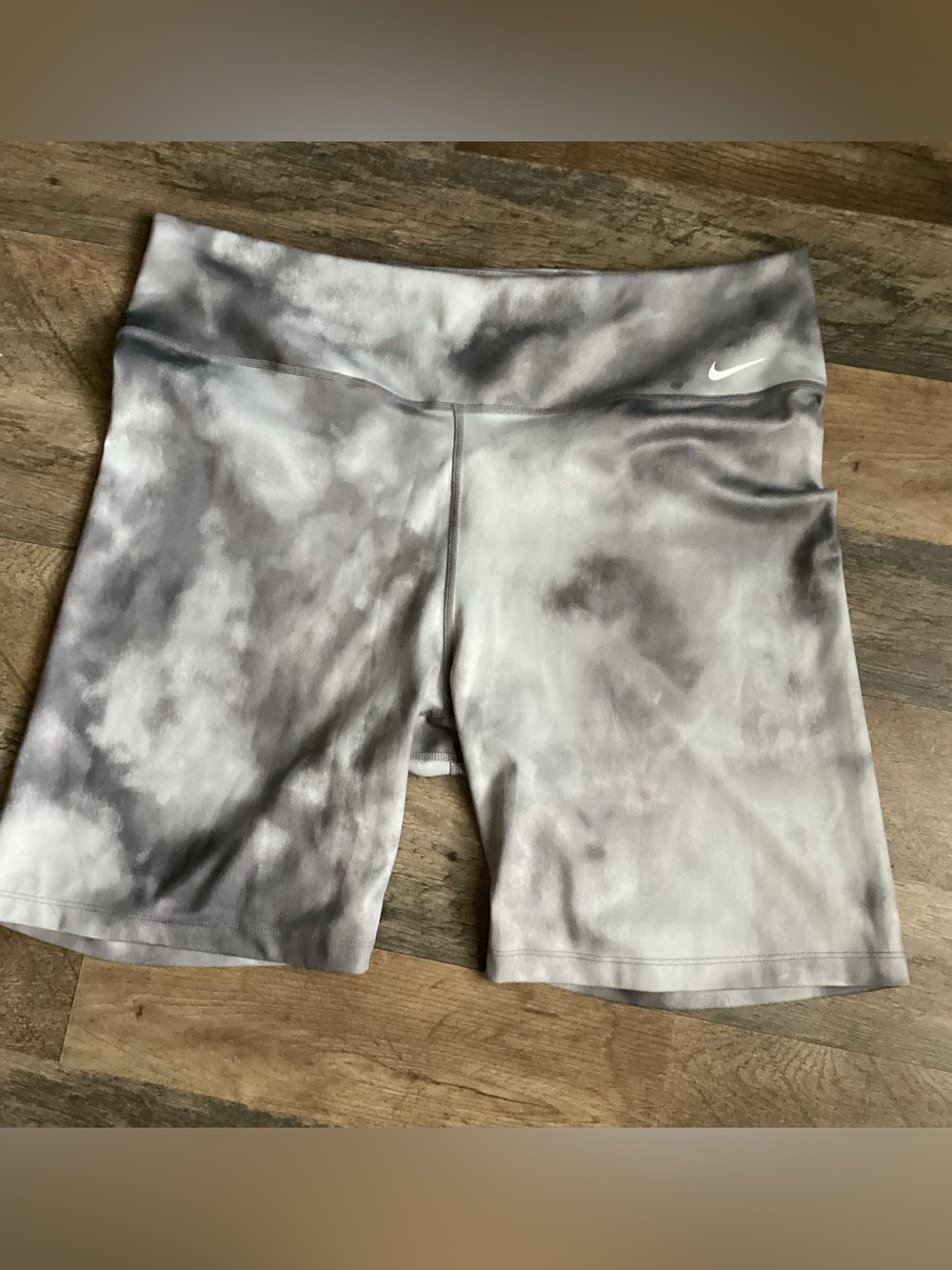 Nike Women's Gray Tie-Dye Bike Shorts